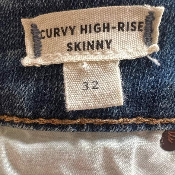 NWT Madewell Womens Curvy High Rise Skinny Jeans Distressed Sz 32 Denim Blue - Picture 15 of 16